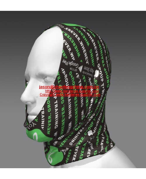 Custom logo printed face shields, custom semaless fishing logo printed neck gaiter. Cheap and high quality 